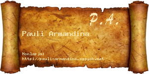 Pauli Armandina névjegykártya